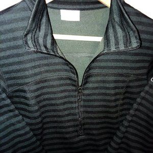 Columbia Women Pullover Black Gray Striped Sz M